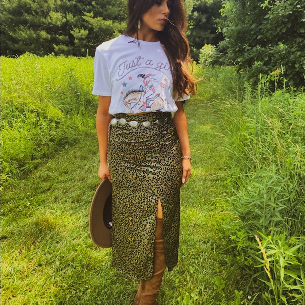 Leopard print maxi skirt